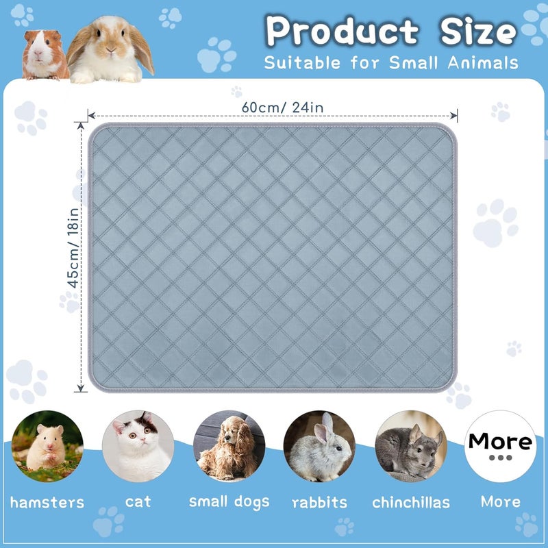 Hobbytree 6 Packs Washable Guinea Pig Cage Liners, Waterproof Guinea Pig Pee Pads Reusable Absorbent Bedding Anti Slip Mats for Small Animals Bunny Rabbit Hamster (24 x 18in) - Image 2